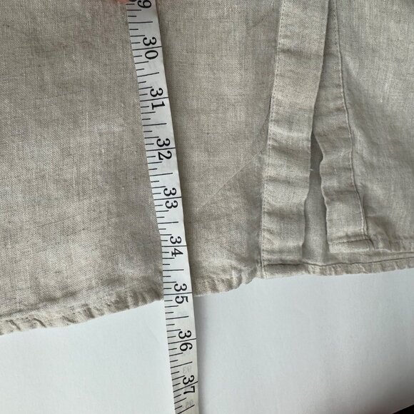 Chico's 100% Linen Beige Long Line Sleeveless Tunic Top Chico Size 2 (US L/12) - Picture 10 of 10